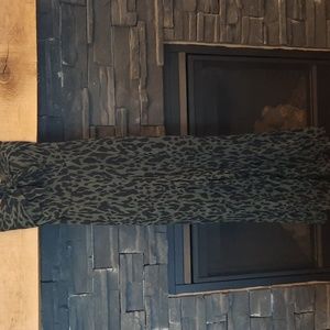 She and sky womens green and black leopard print strapless jumpsuit size small